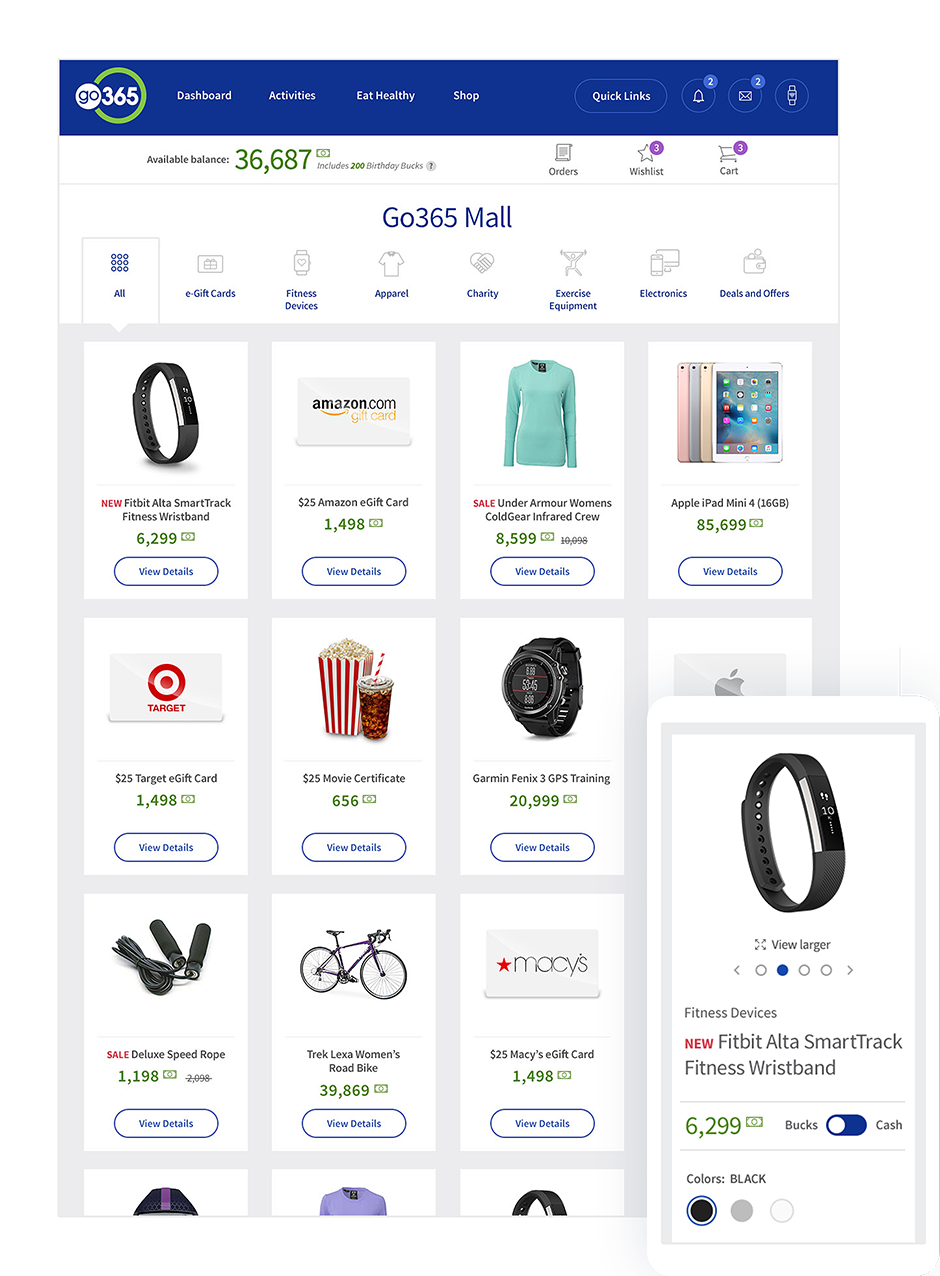 health ecommerce products ux ui